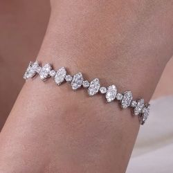 Round Cut White Sapphire Tennis Bracelet For Women