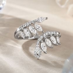 Marquise Cut White Sapphire Wedding Band For Women