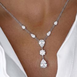 Pear Cut White Sapphire Necklace Pendant Necklace For Women