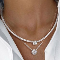 Classic Marquise & Round Cut Necklace Sets Layering Necklace For Women Wedding Jewelry