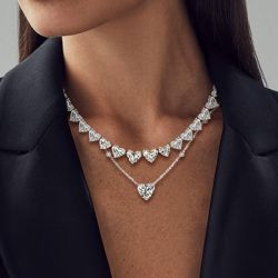 Heart Cut White Sapphire Necklace Sets Layering Necklace For Women Wedding Jewelry