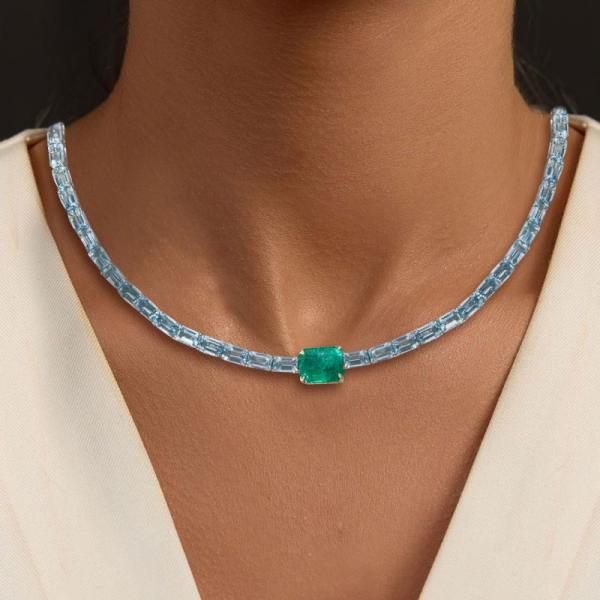 Is an Aquamarine Tennis Necklace the Most Elegant Blue Gem Necklace?